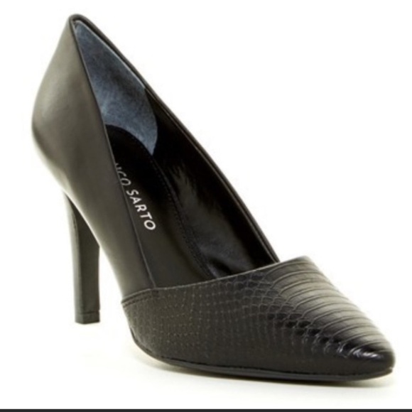 Franco Sarto Shoes - Franco Sarto Amara Croc Embossed Black Pumps 8.5 FINAL SALE